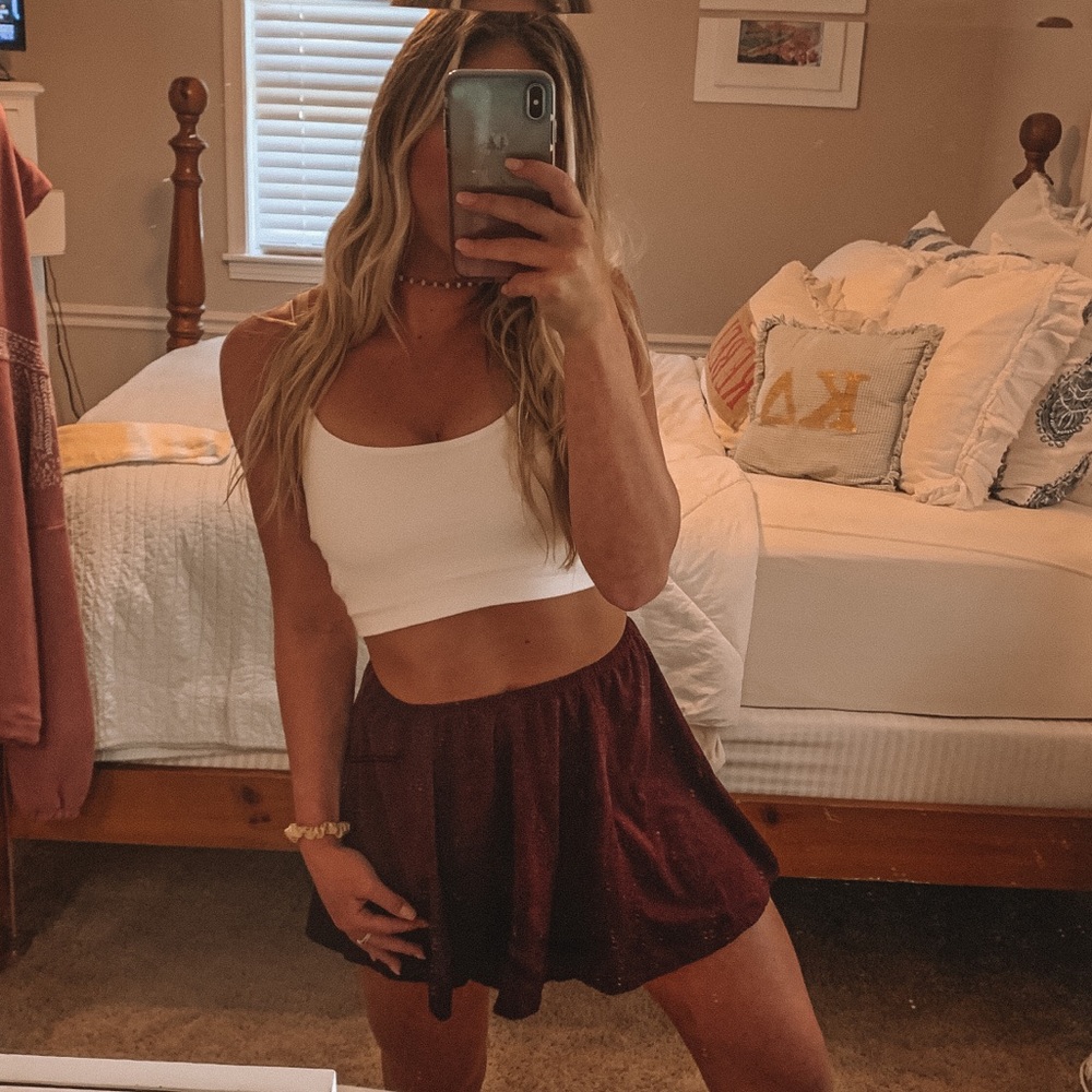 BRANDY MELVILLE Faux Suede Mini Skirt